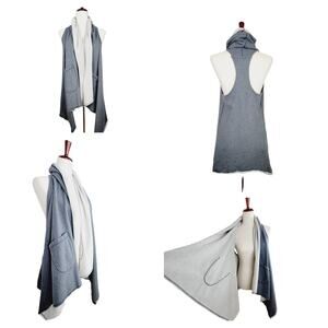 Marrakech Racerback Moto Asymm 100% Cotton Sweatshirt Hoodie Vest Style - XS
